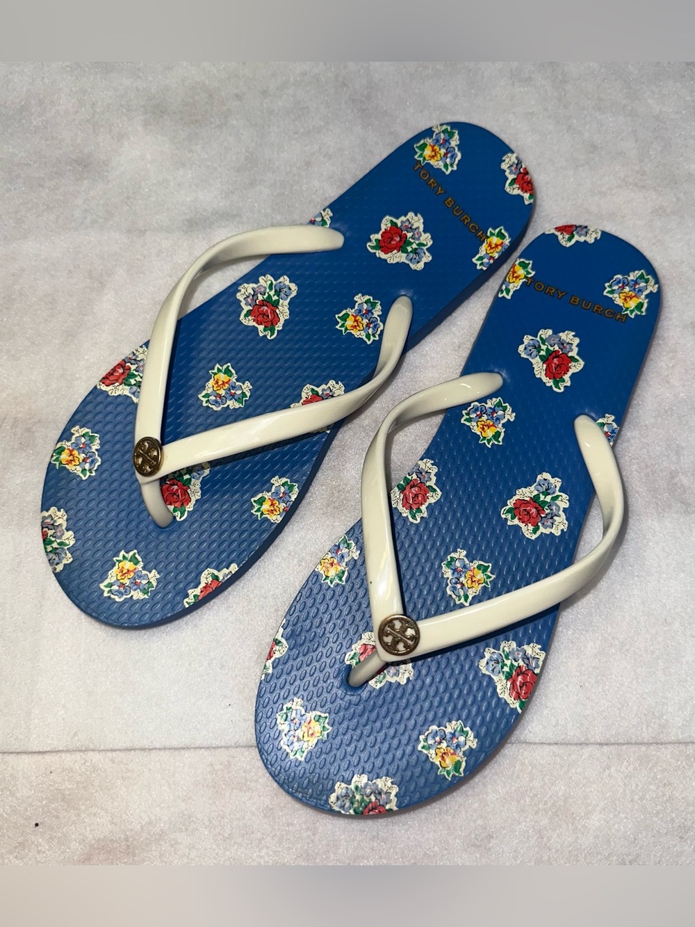 Tory Burch Floral Flip Flop Thong Sandal Women Size 5 Classic Flowers